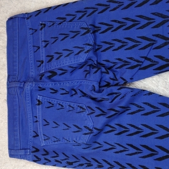 𝅺Current/Elliott Cobalt Blue Chevron Five Pocket Low Rise Ankle Skinny Jeans - Picture 9 of 11